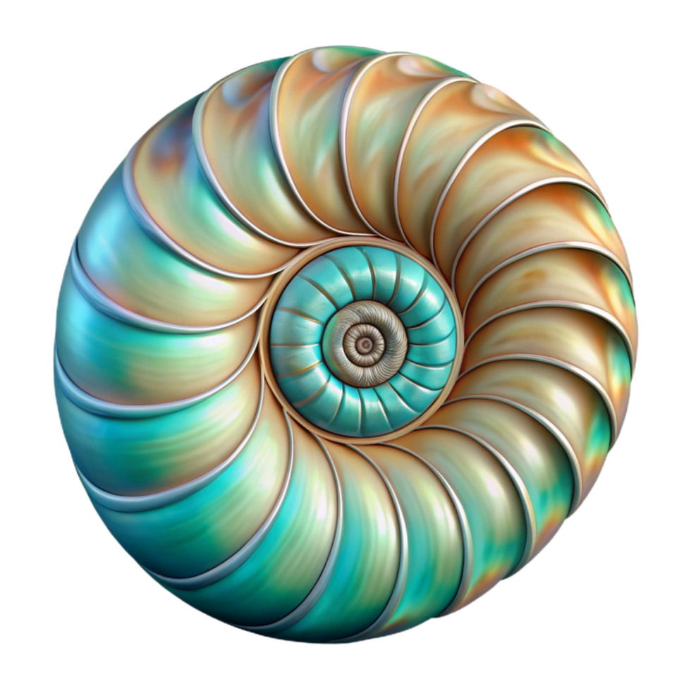 extraordinary rustic Nautilus Shell Spiral Isolated with Detailed Texture detailed png