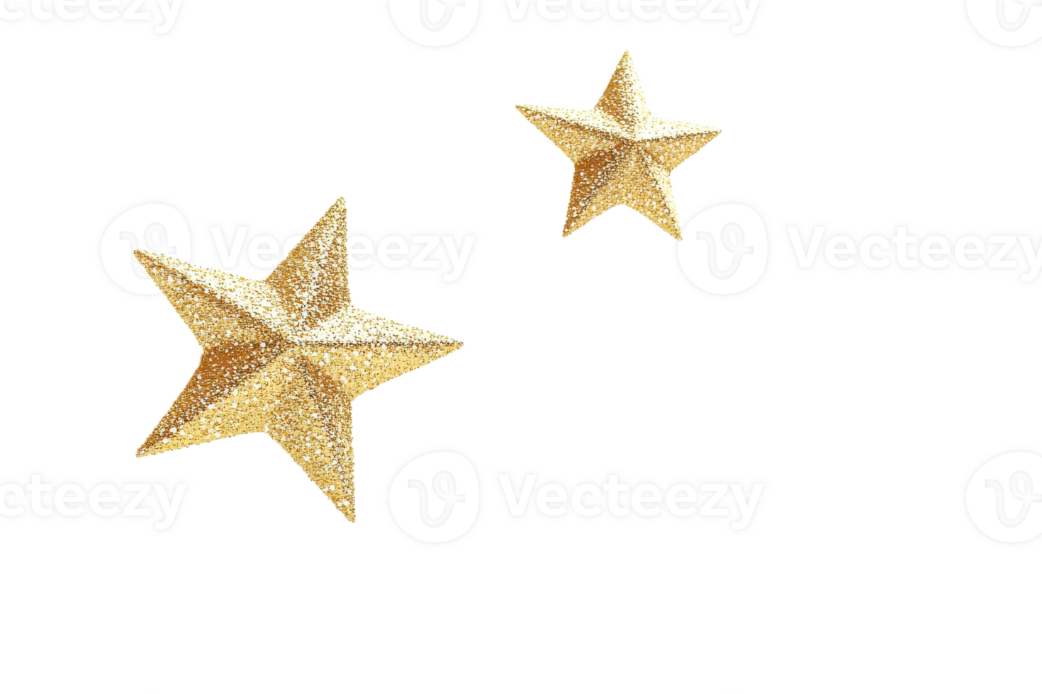 Glittering gold stars on a transparent background png
