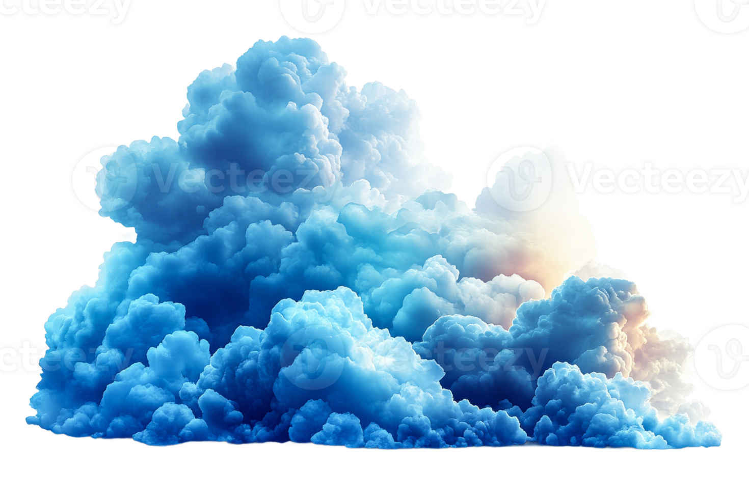 Blue fluffy clouds with a soft light background png