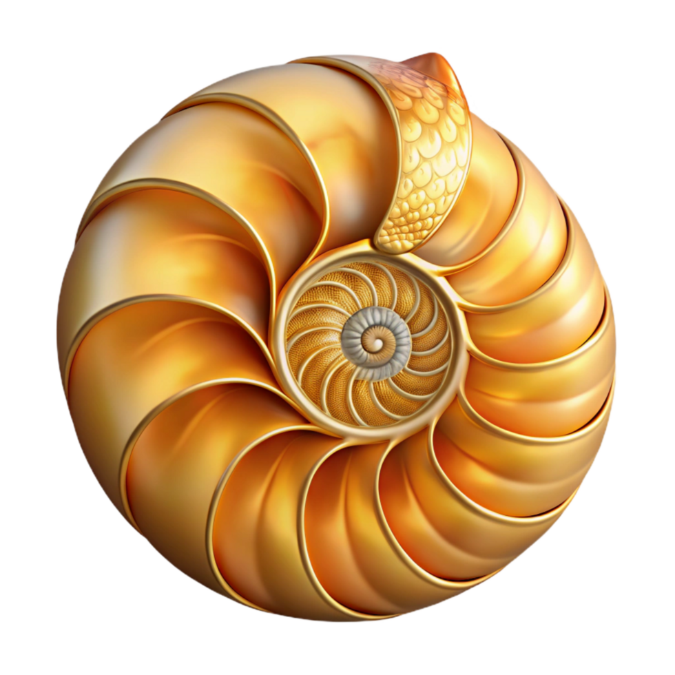 serene artistic Nautilus Shell Golden Ratio Spiral Cutout high quality png