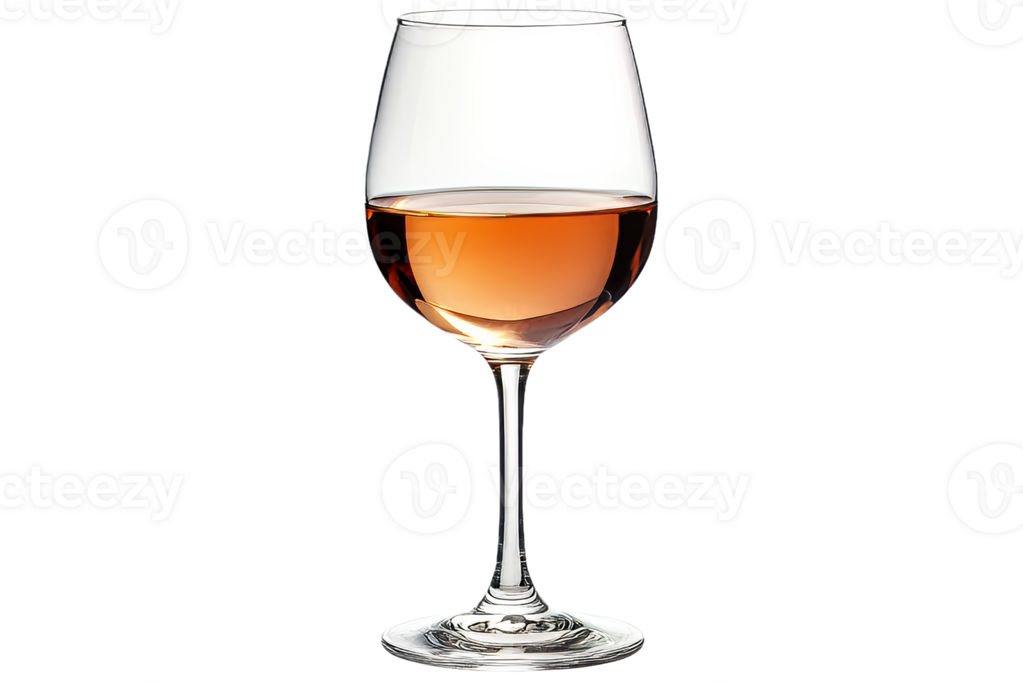 Elegant glass of ros wine on a transparent background png