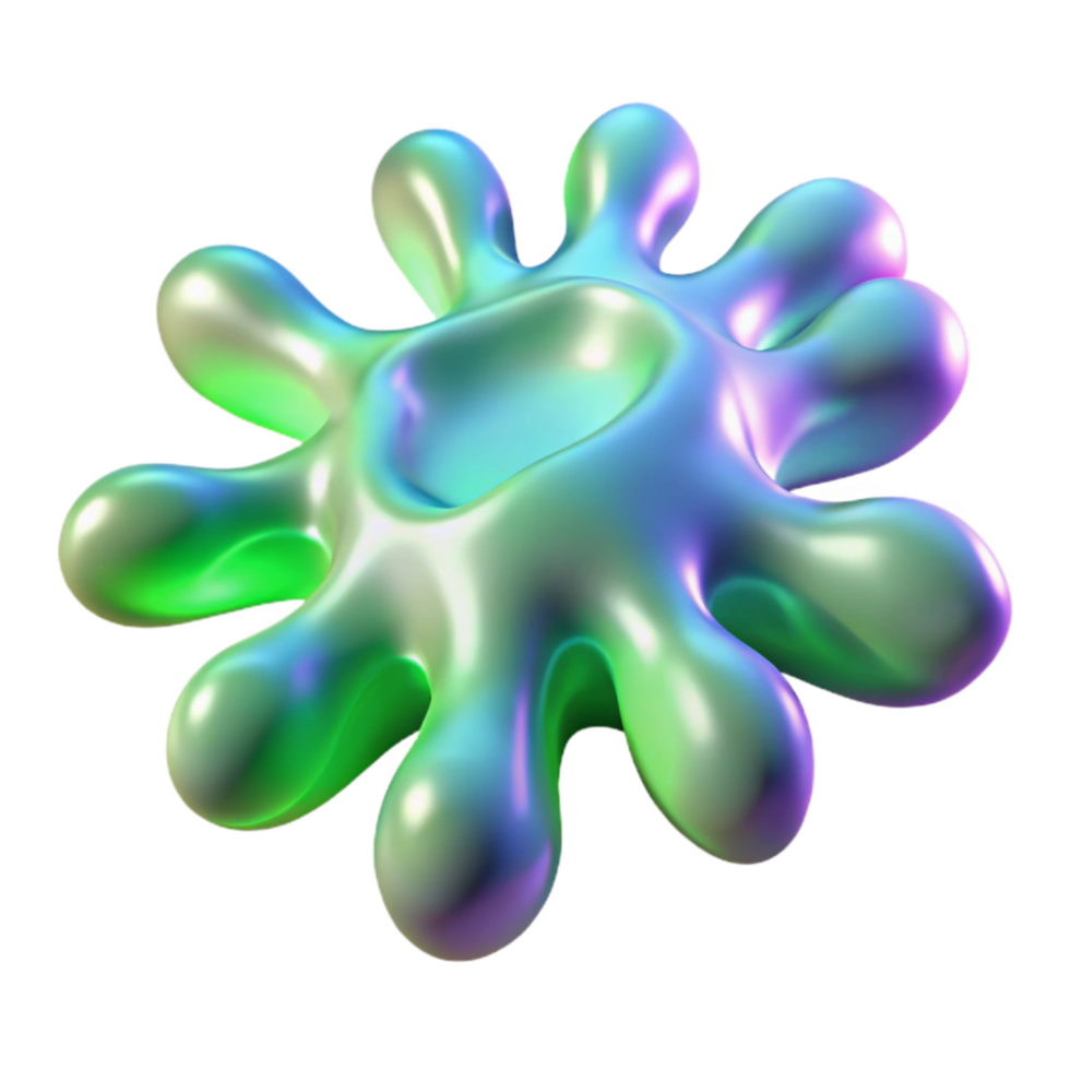 vibrant vintage Neon Algae Bloom Transparent Element professional png