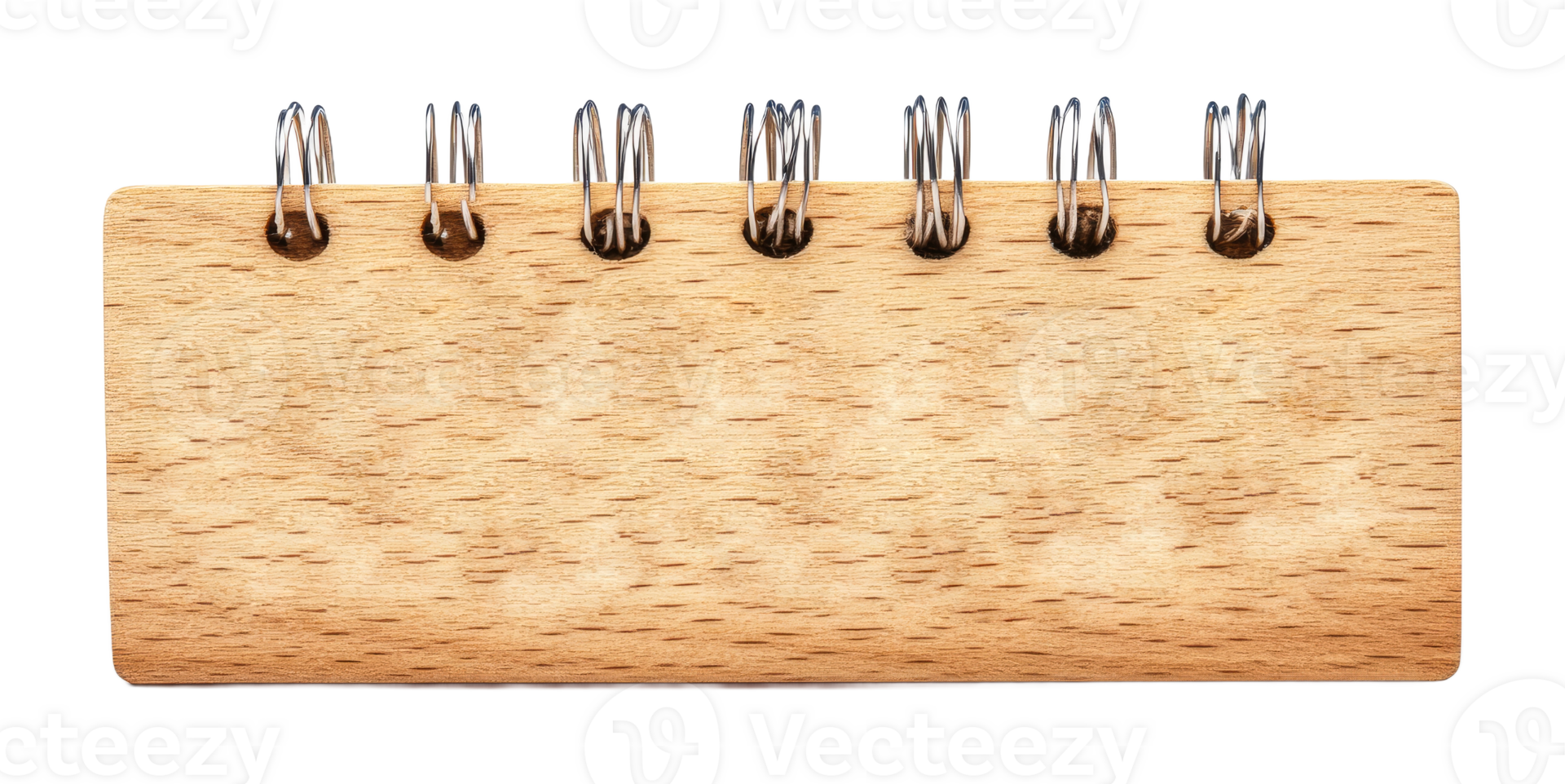 Modern wooden notepad with metal rings displayed clearly png