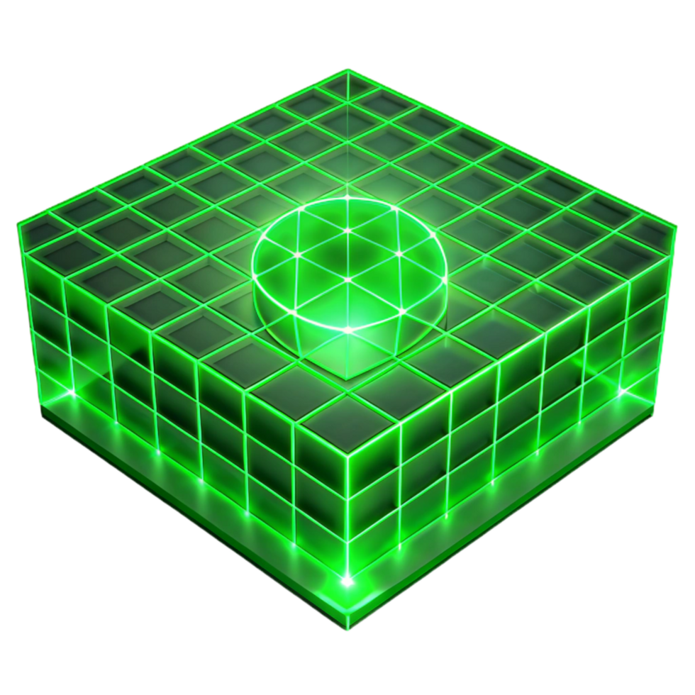 stunning modern Neon Green Lines Representing Virtual Grid System Transparent Background exclusive png