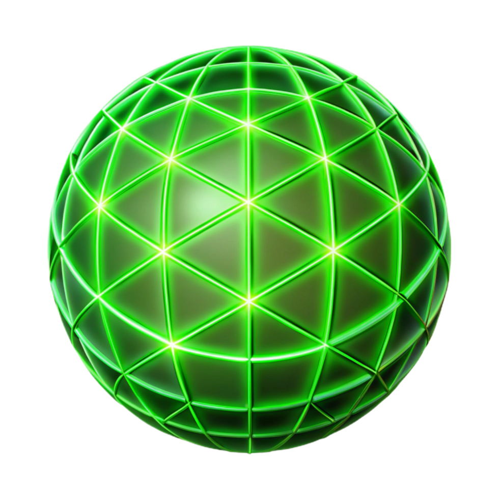 wonderful creative Neon Green Lines Representing Virtual Grid System Transparent Background genuine png