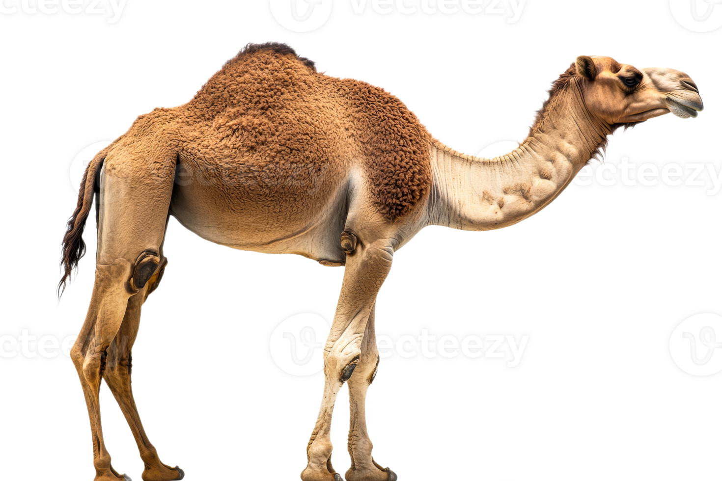 Camel standing on a transparent background with detail png
