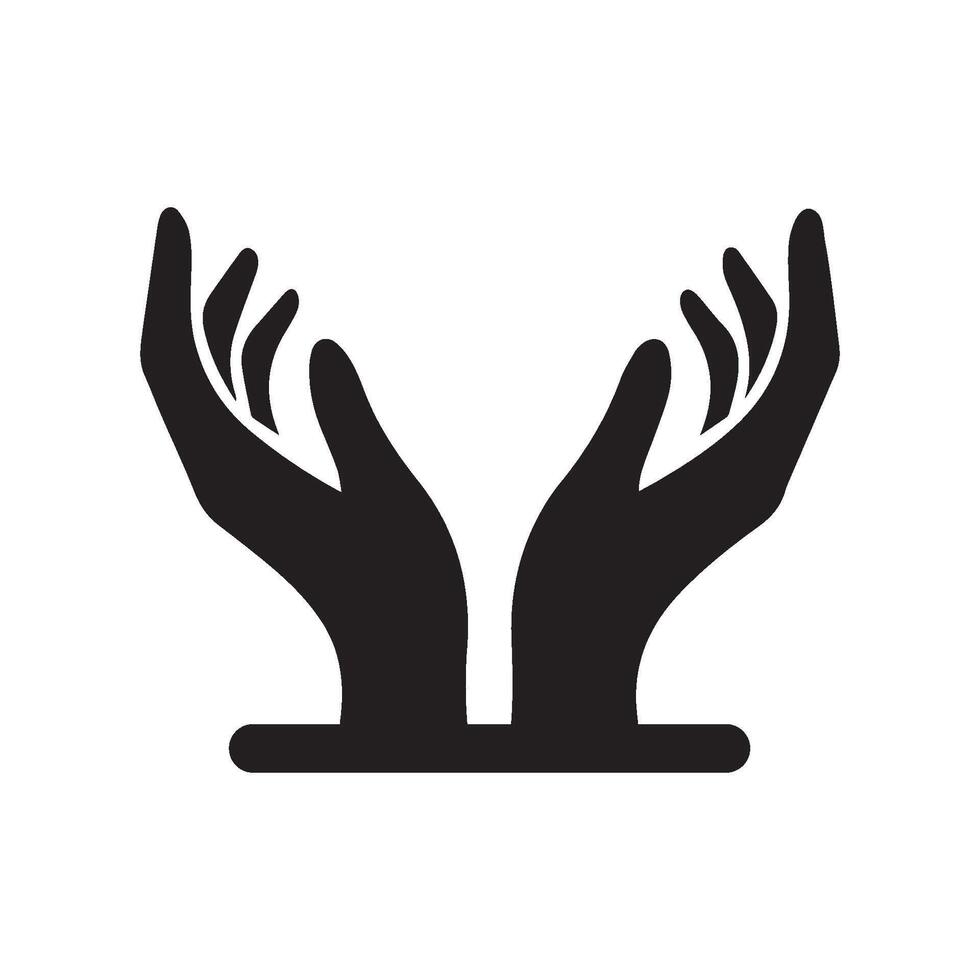 Two hands icon logo template isolated illustration vector