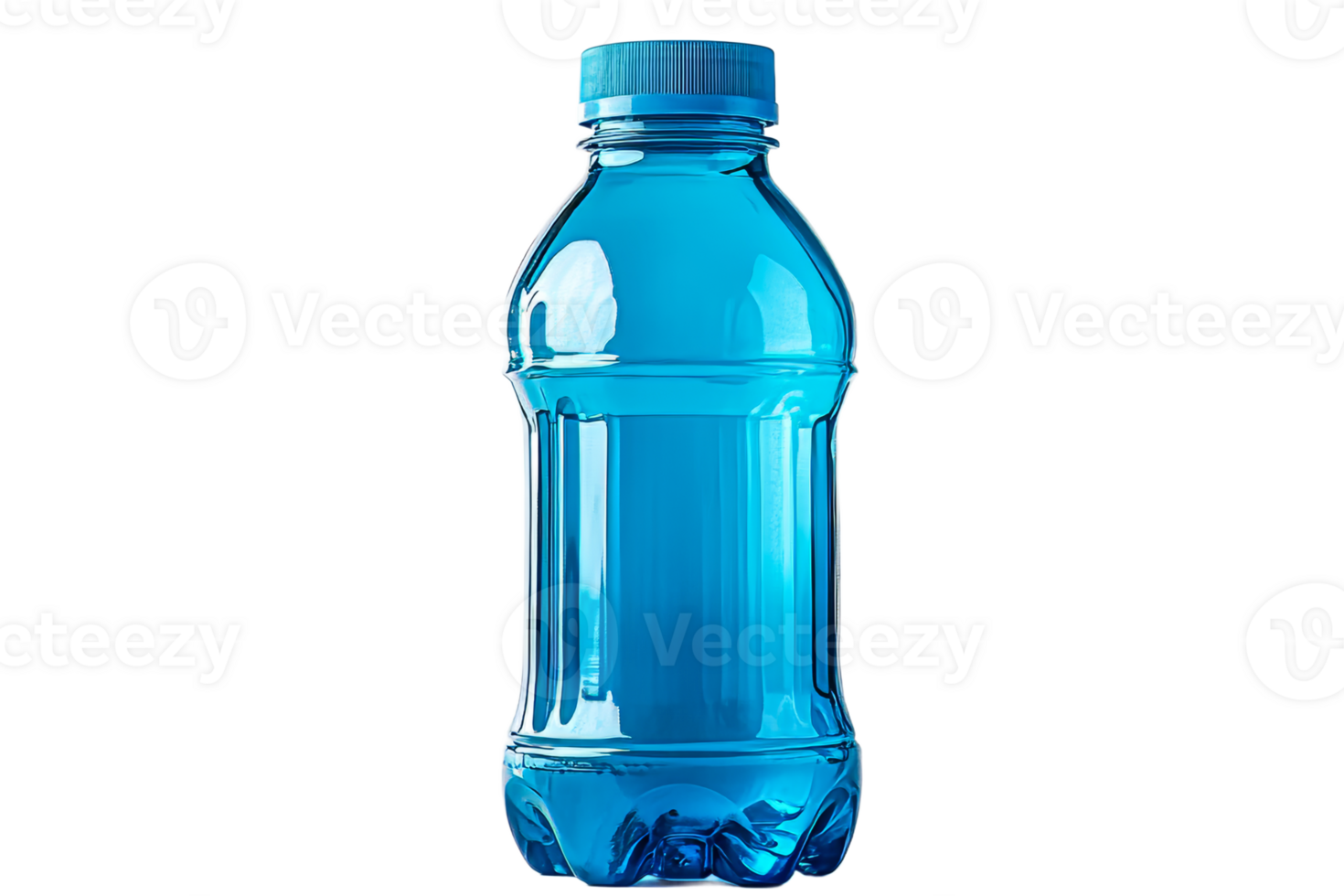 Blue water bottle on transparent background for advertising png