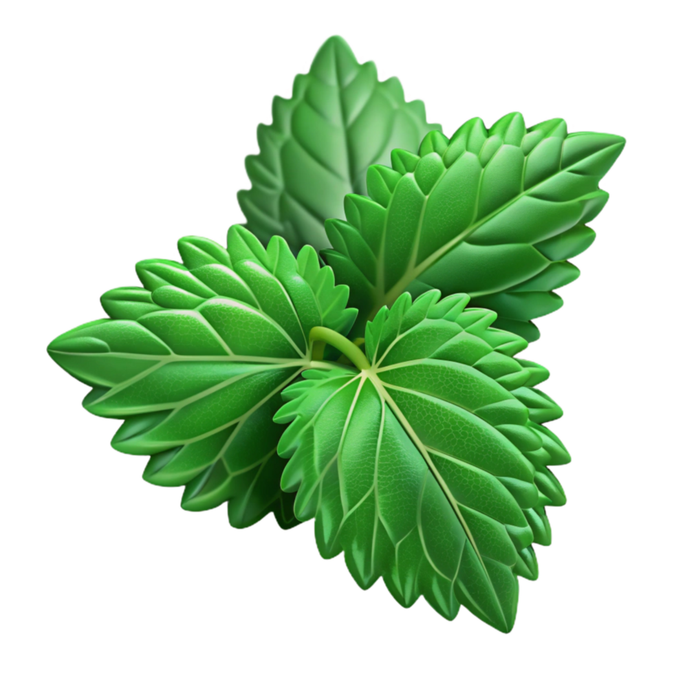 stunning minimalist Nettle Leaves Isolated with Deep Green Color detailed png