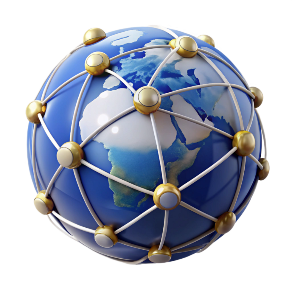 vibrant creative Network Connections Global Map Transparent Background high resolution png