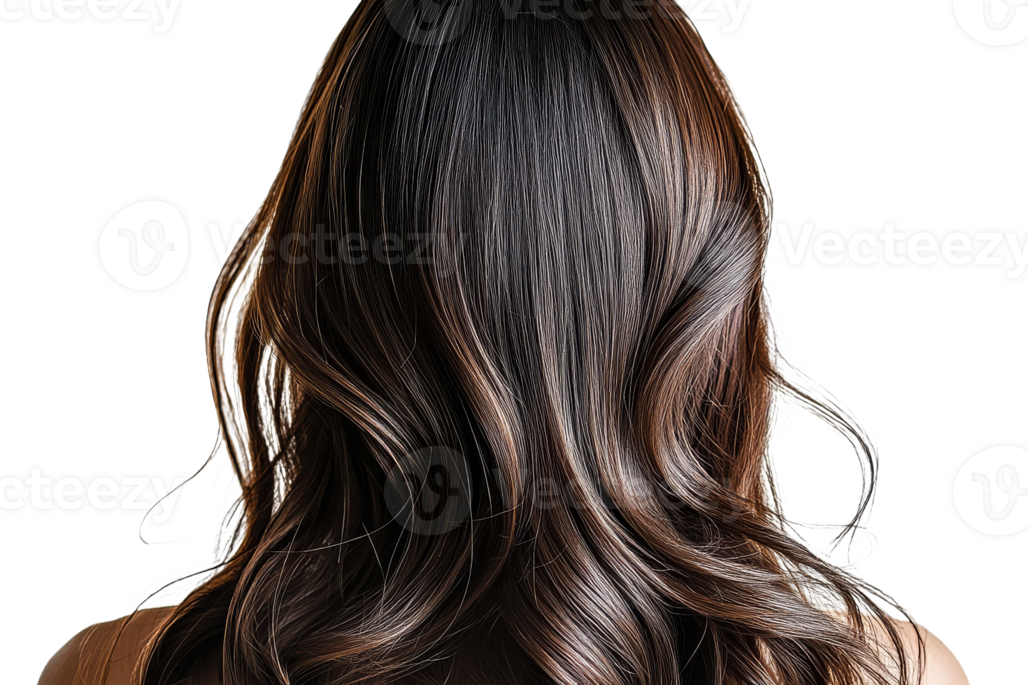 Beautiful long wavy hair with glossy finish png
