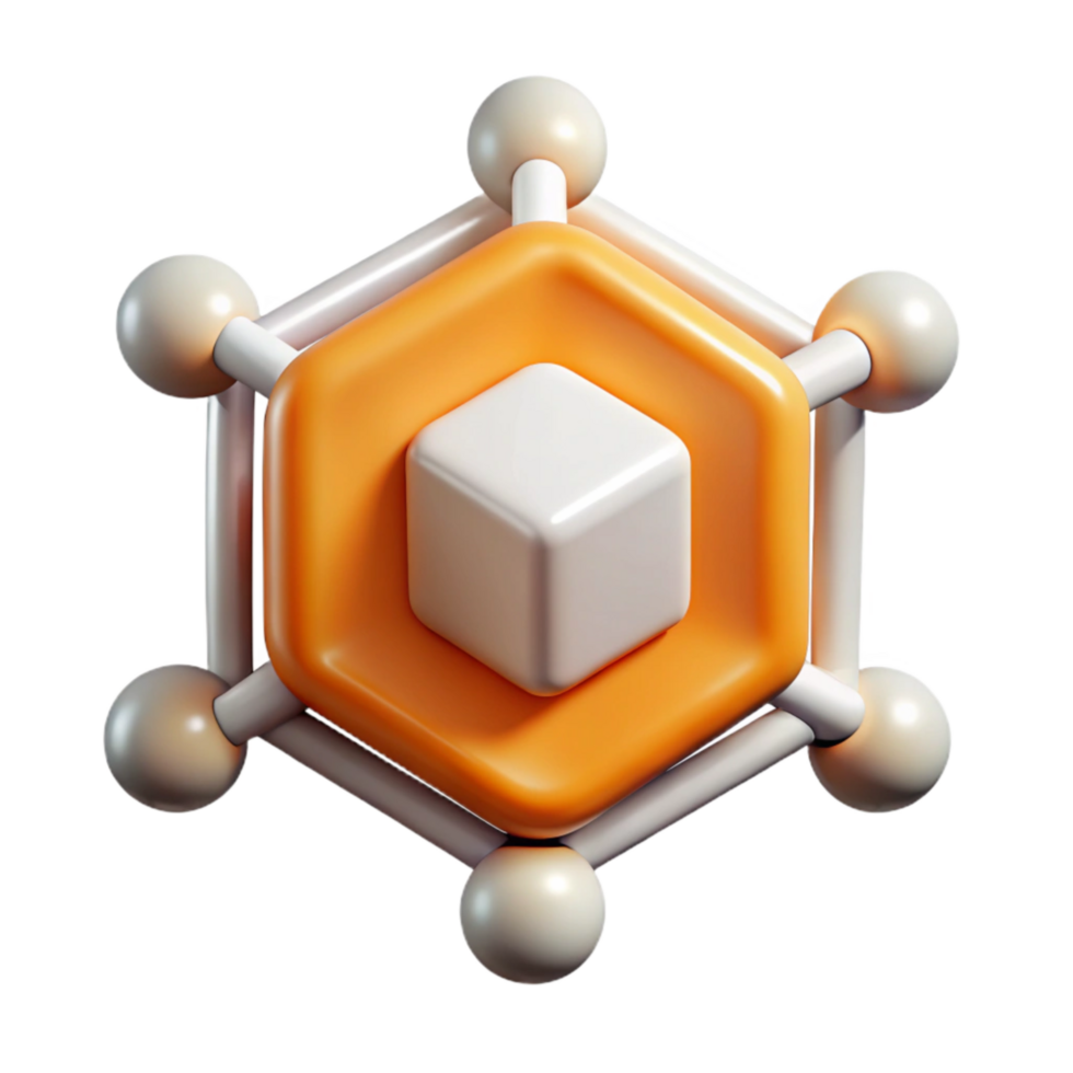 extraordinary creative Network Hub Icon Transparent with Orange Highlights original png
