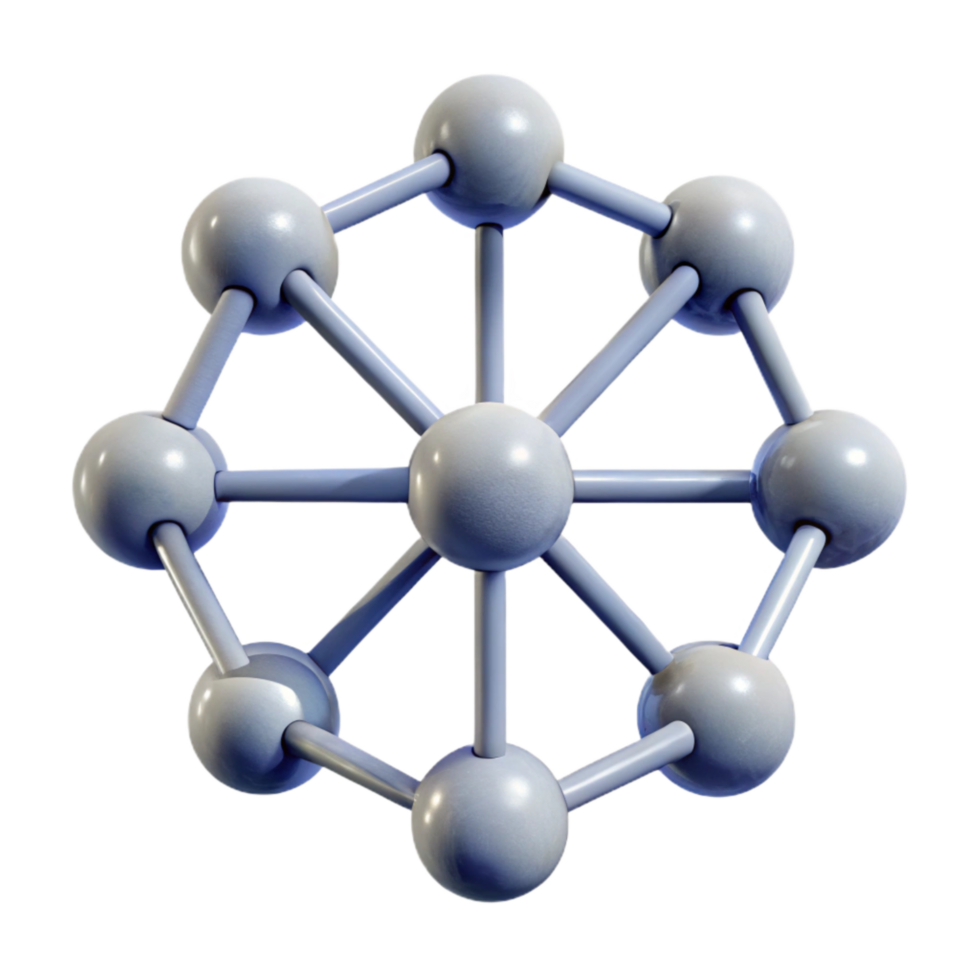 magnificent rustic Network Node Cluster Transparent Element with Depth authentic png