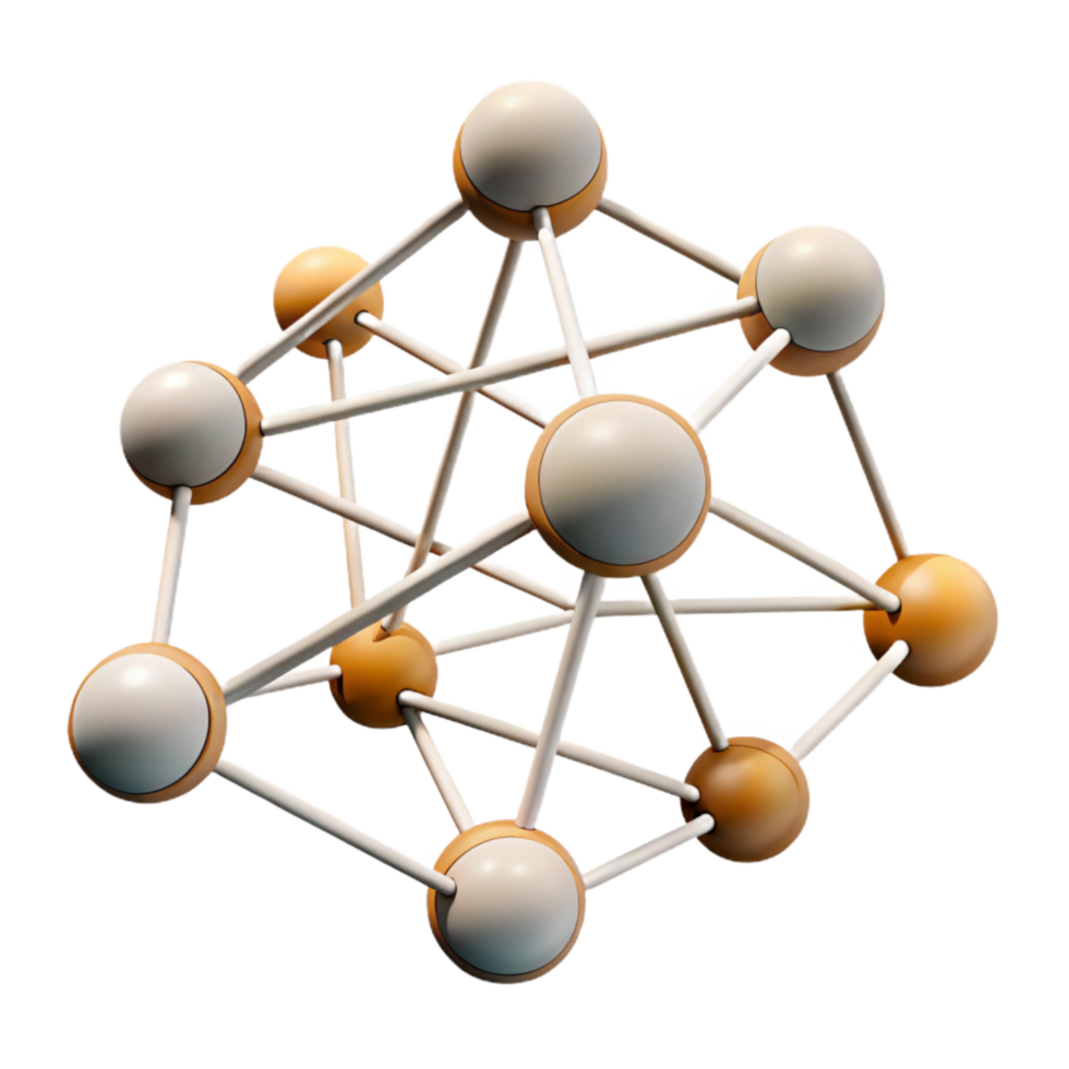 elegant traditional Network Nodes Connected by Lines Transparent Background high quality png