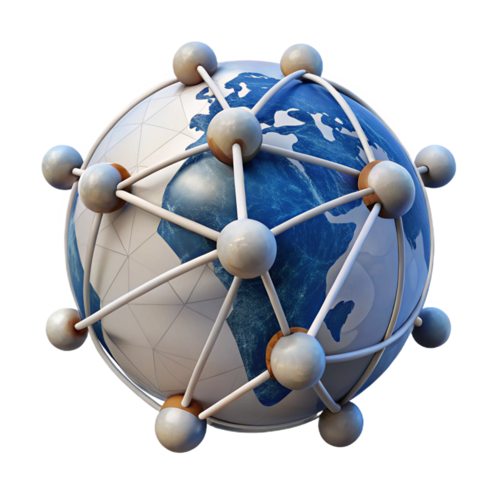 dramatic rustic Network Nodes Connected Globally Transparent Background detailed png