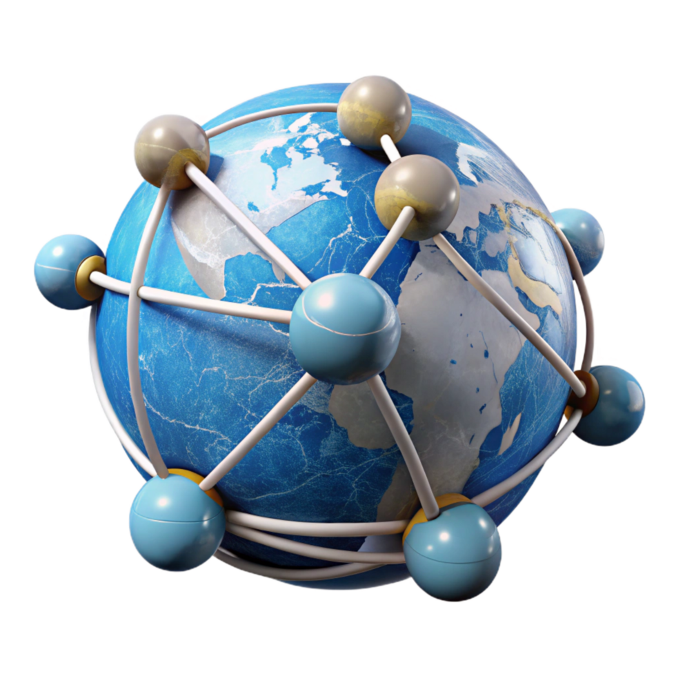 stunning classic Network Nodes Connected Globally Transparent Background exclusive png