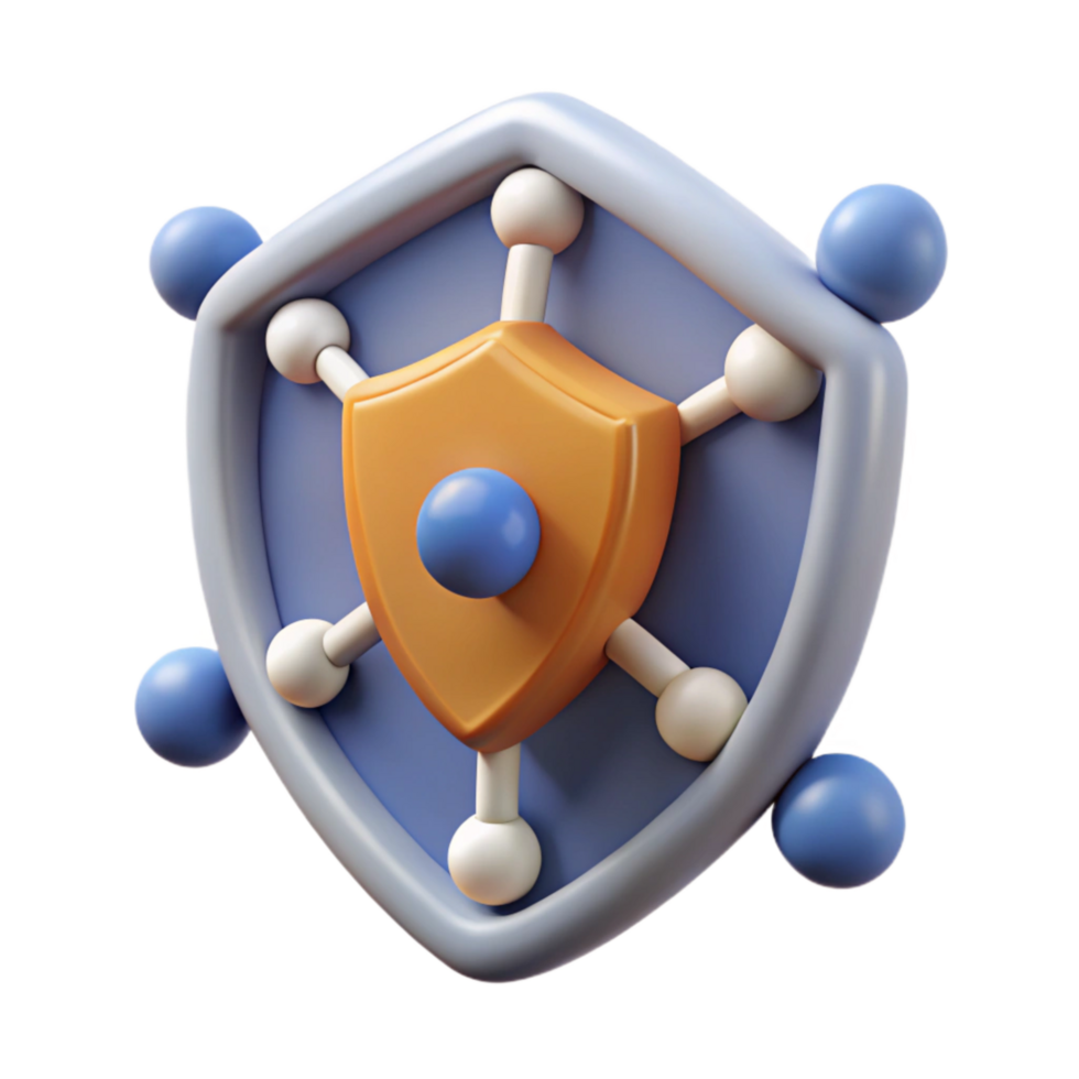 vibrant minimalist Network Security Icon Isolated with Shield Graphic authentic png