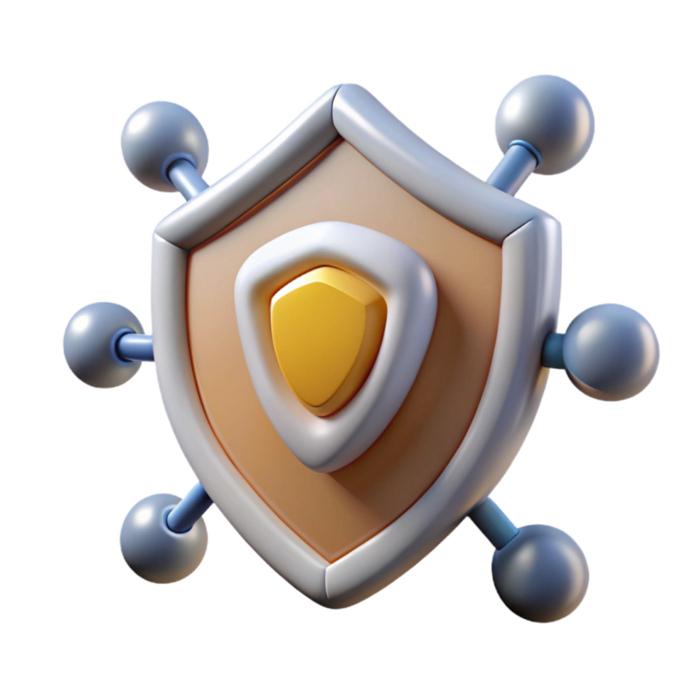 beautiful minimalist Network Security Icon Isolated with Shield Graphic original png