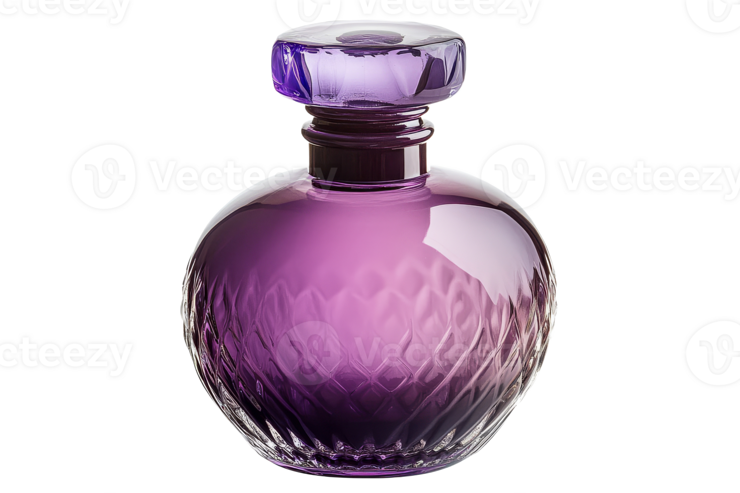 Elegant perfume bottle with purple gradient design png
