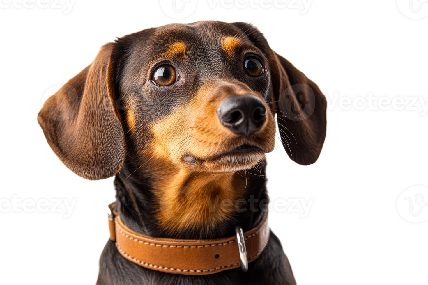 Happy dachshund with shiny coat on transparent background png