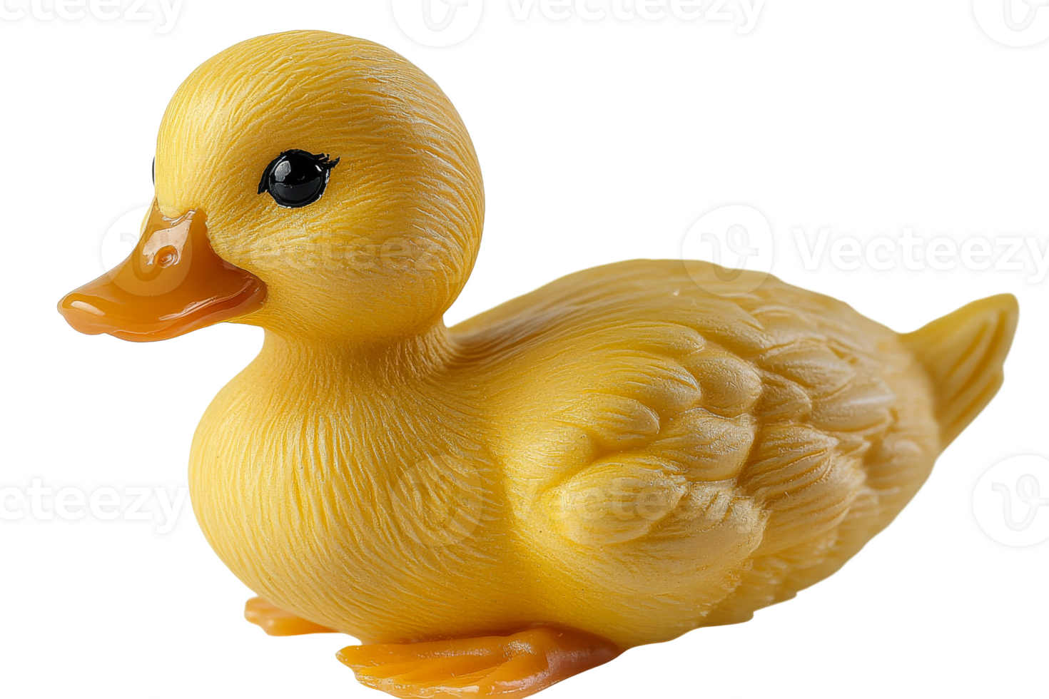 Bright yellow rubber duck with smooth texture and cute eyes png