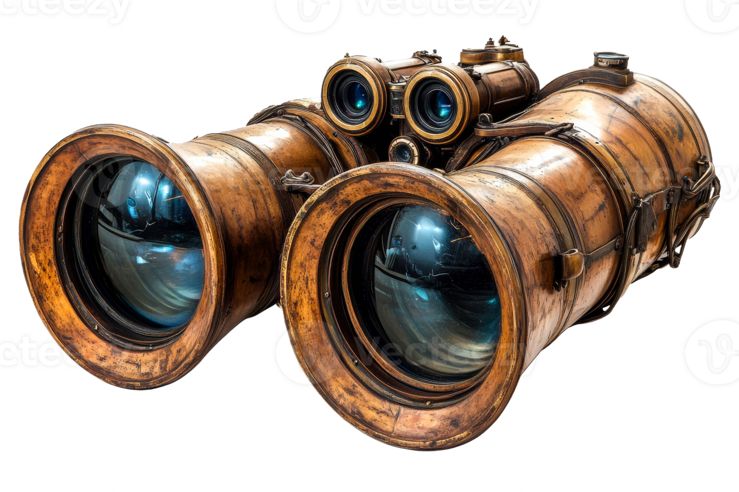 Vintage dual lens binoculars with a unique design png