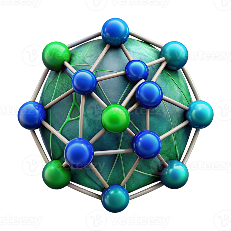 stunning abstract Neural Network Diagram Blue Light Transparent Background high quality png