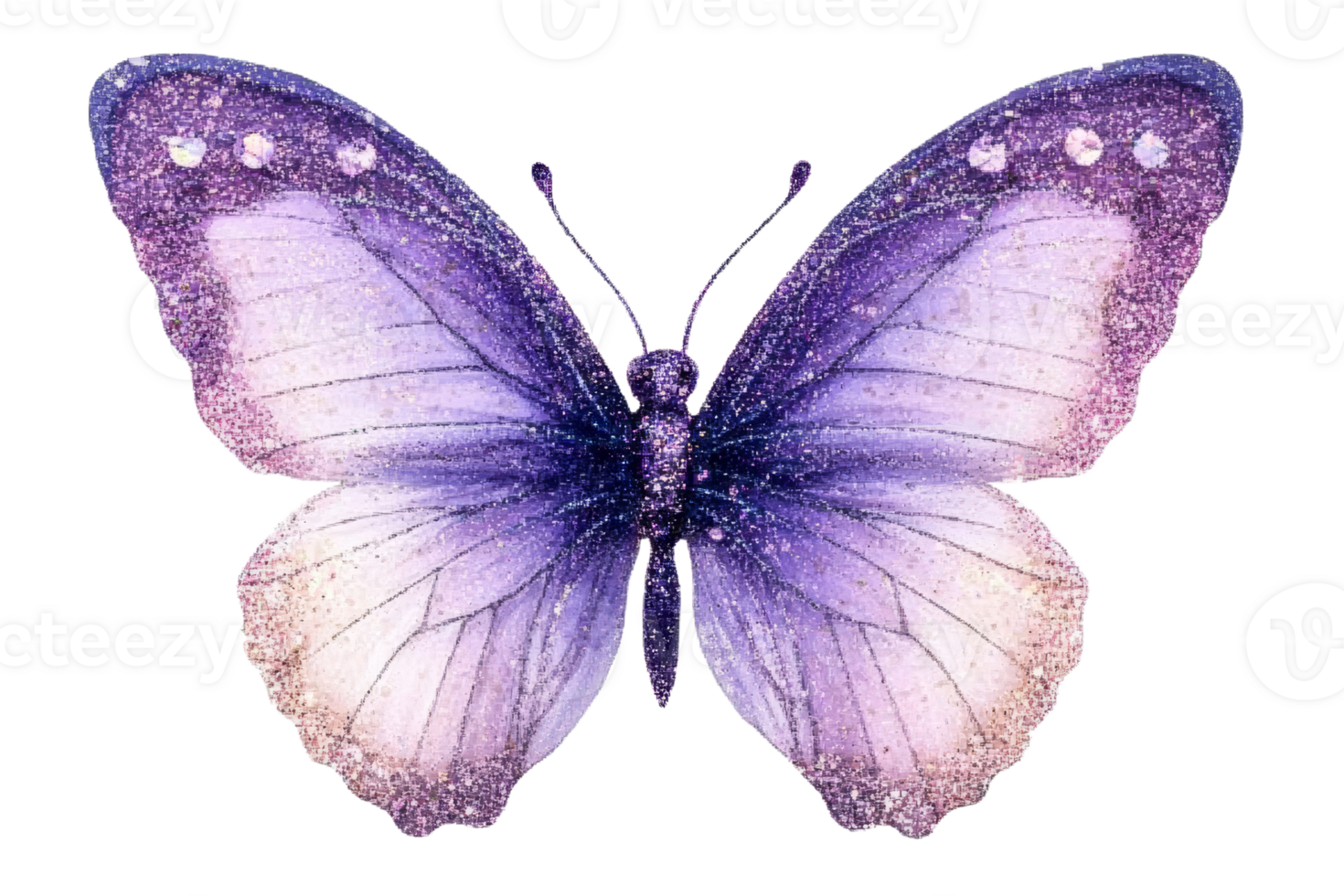 Beautiful purple butterfly with sparkling details png