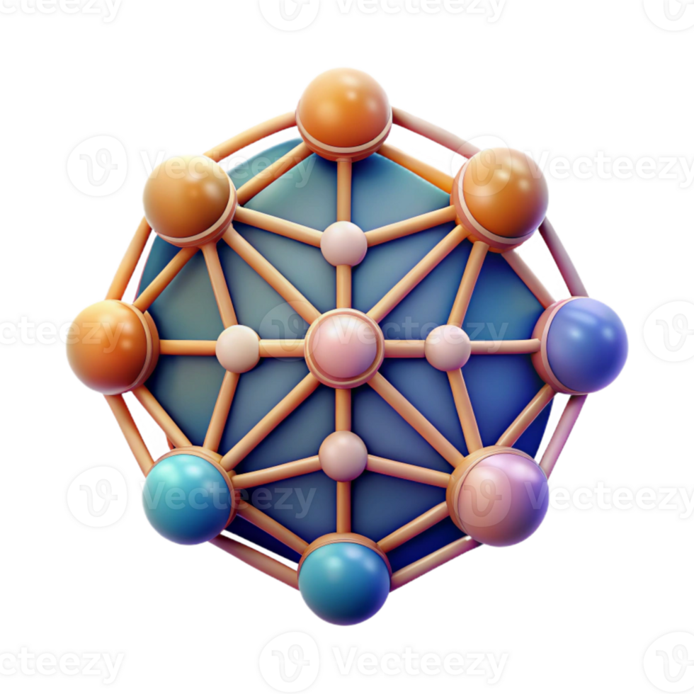 magnífico clássico neural rede ícone transparente fundo com gradiente Prêmio png