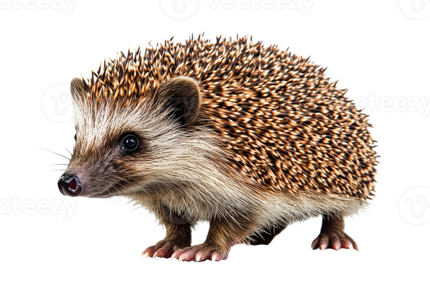 Hedgehog on transparent background in natural pose png