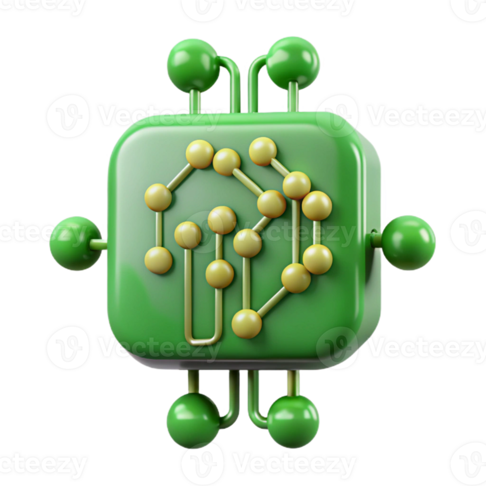 elegant artistic Neural Network Upload Green Circuitry Transparent Background genuine png