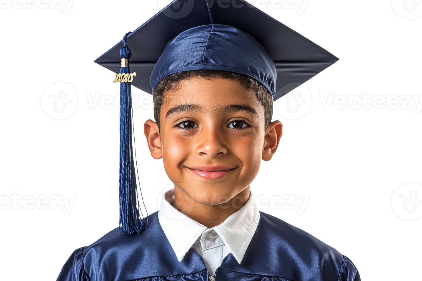 Boy in graduation attire with cap and gown png