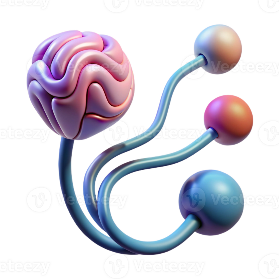serene modern Neural Pathway Illustration Transparent Background with Gradient Colors authentic png