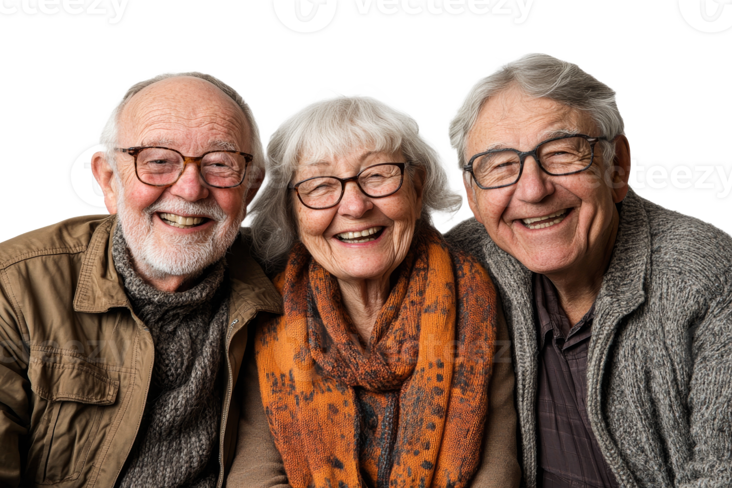 Happy seniors enjoying time together with smiles png