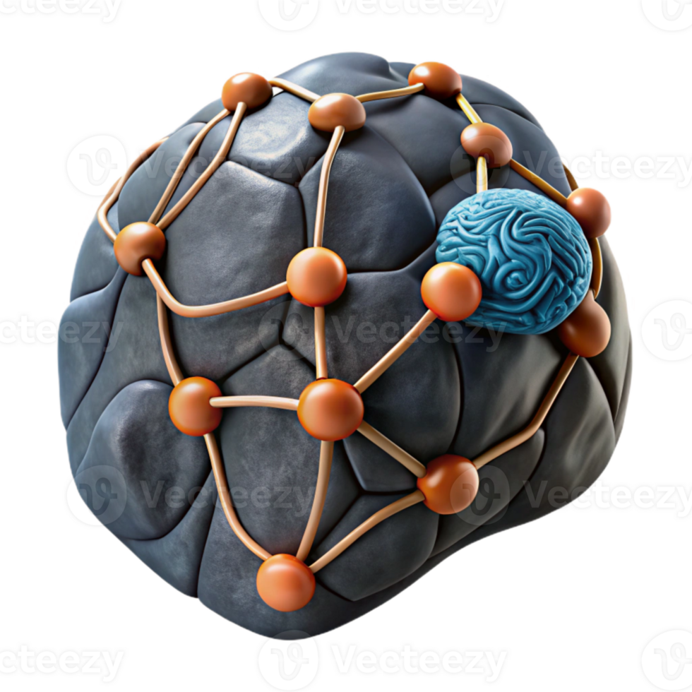 extraordinary vintage Neural Pathway Diagram Dark Background Cutout detailed png