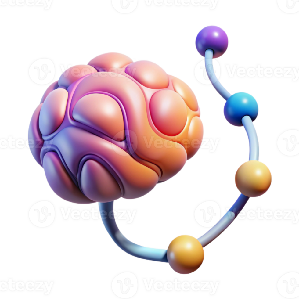 wonderful abstract Neural Pathway Illustration Transparent Background with Gradient Colors genuine png