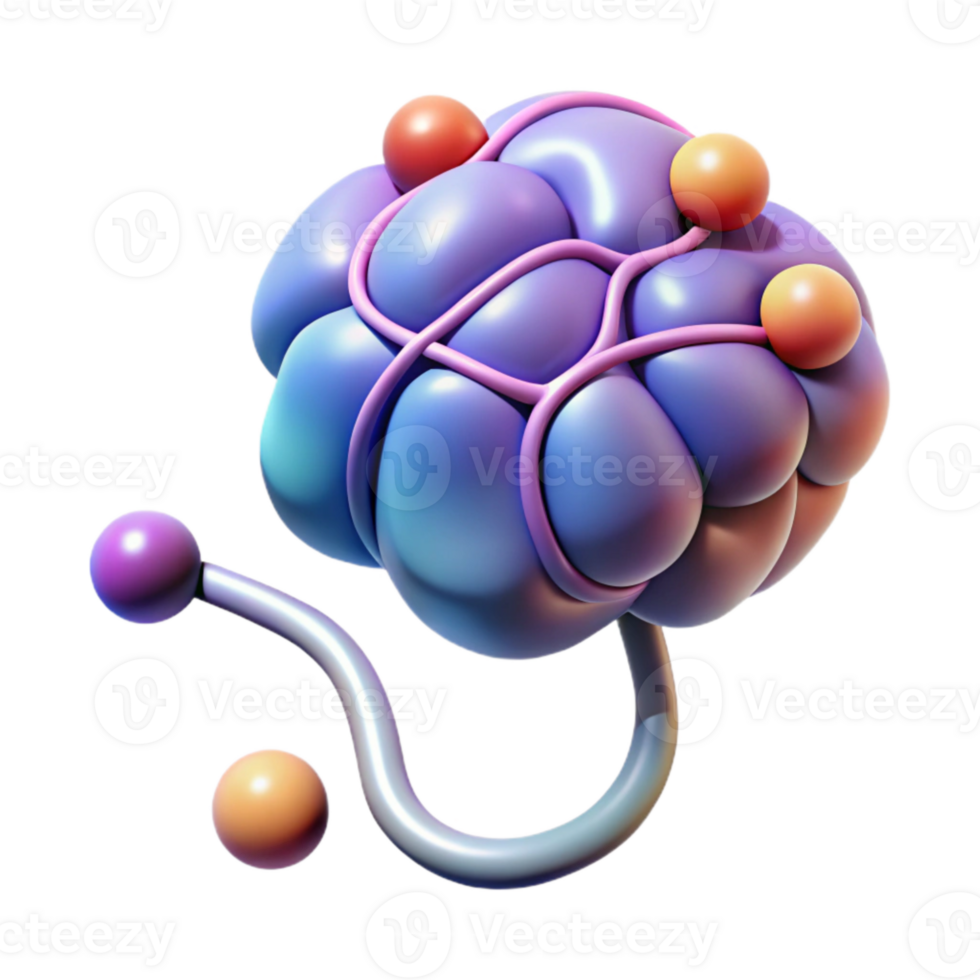 wonderful artistic Neural Pathway Illustration Transparent Background with Gradient Colors exclusive png