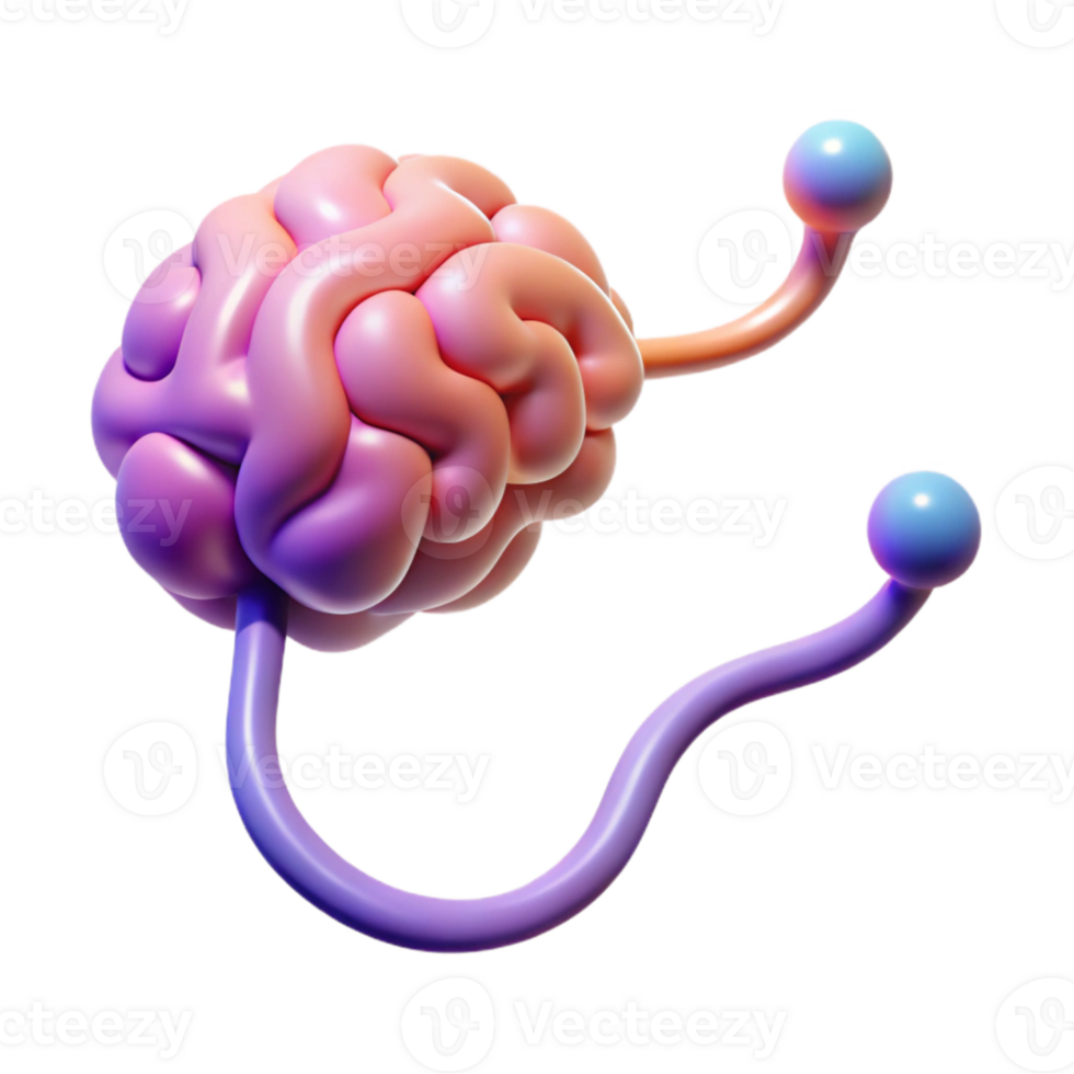 wonderful creative Neural Pathway Illustration Transparent Background with Gradient Colors png