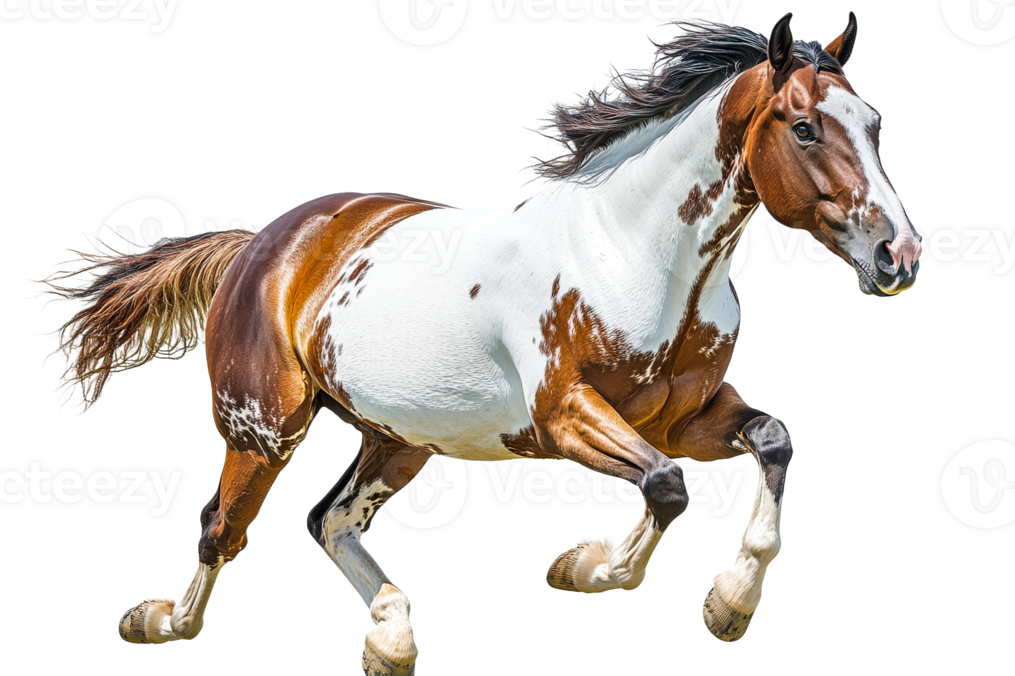 Horse running gracefully with a beautiful coat png