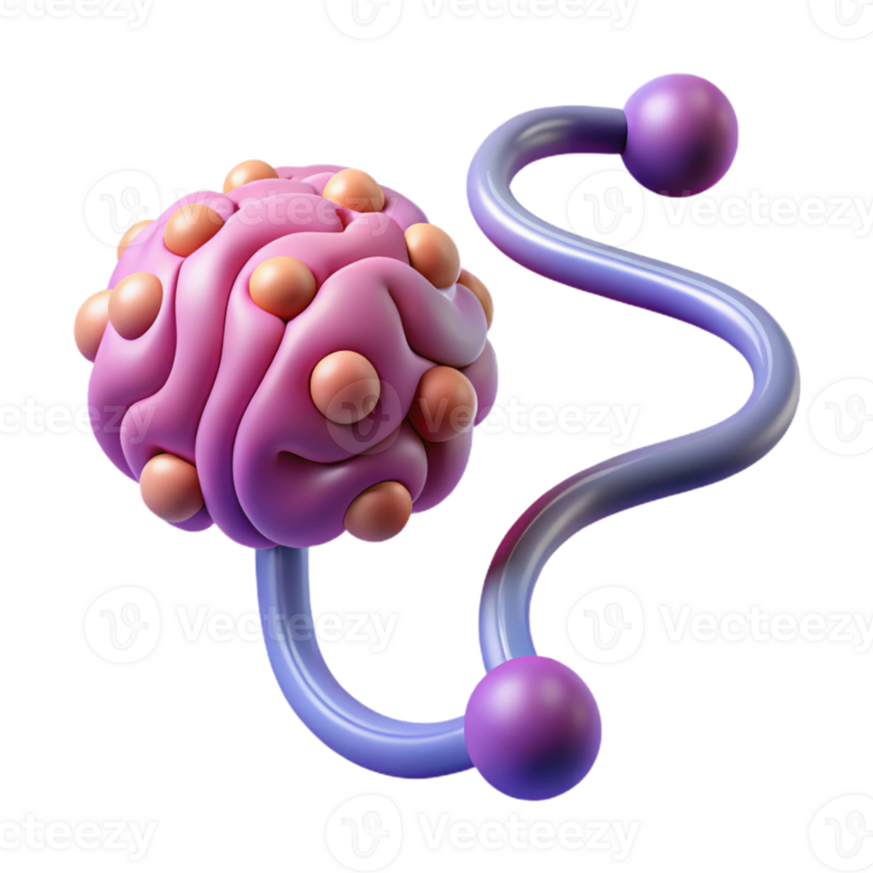 serene creative Neural Pathway Illustration Transparent Background with Gradient Colors high quality png