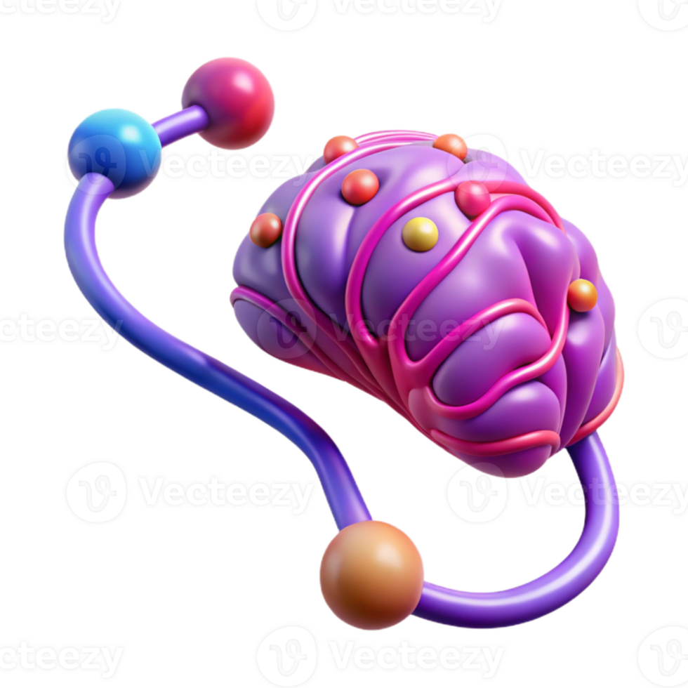 serene contemporary Neural Pathway Illustration Transparent Background with Gradient Colors original png