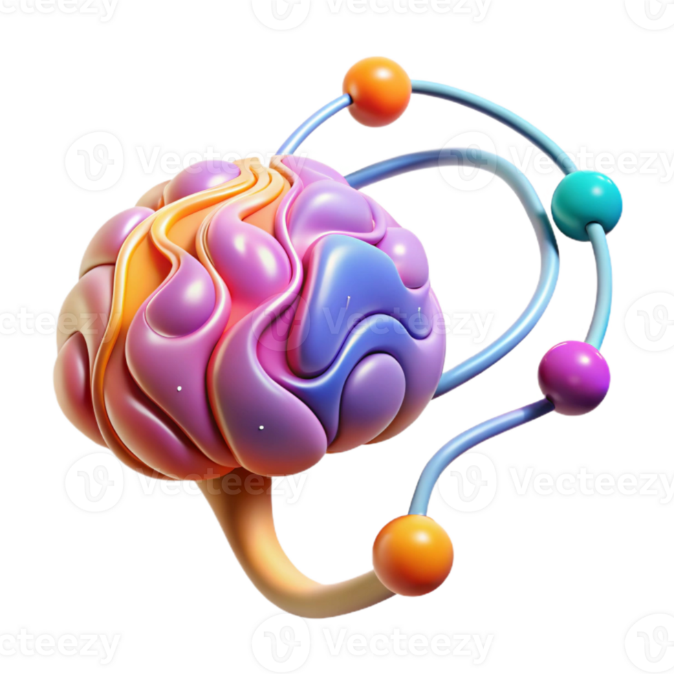 beautiful traditional Neural Pathway Illustration Transparent Background with Gradient Colors genuine png