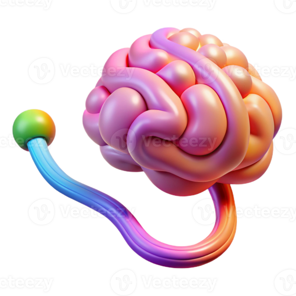stunning minimalist Neural Pathway Illustration Transparent Background with Gradient Colors genuine png