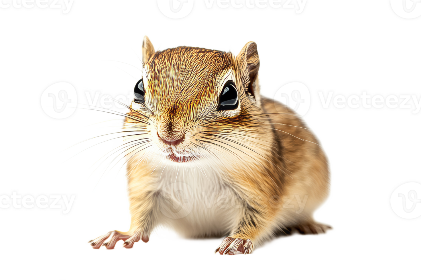 Cute chipmunk sitting on a white background png