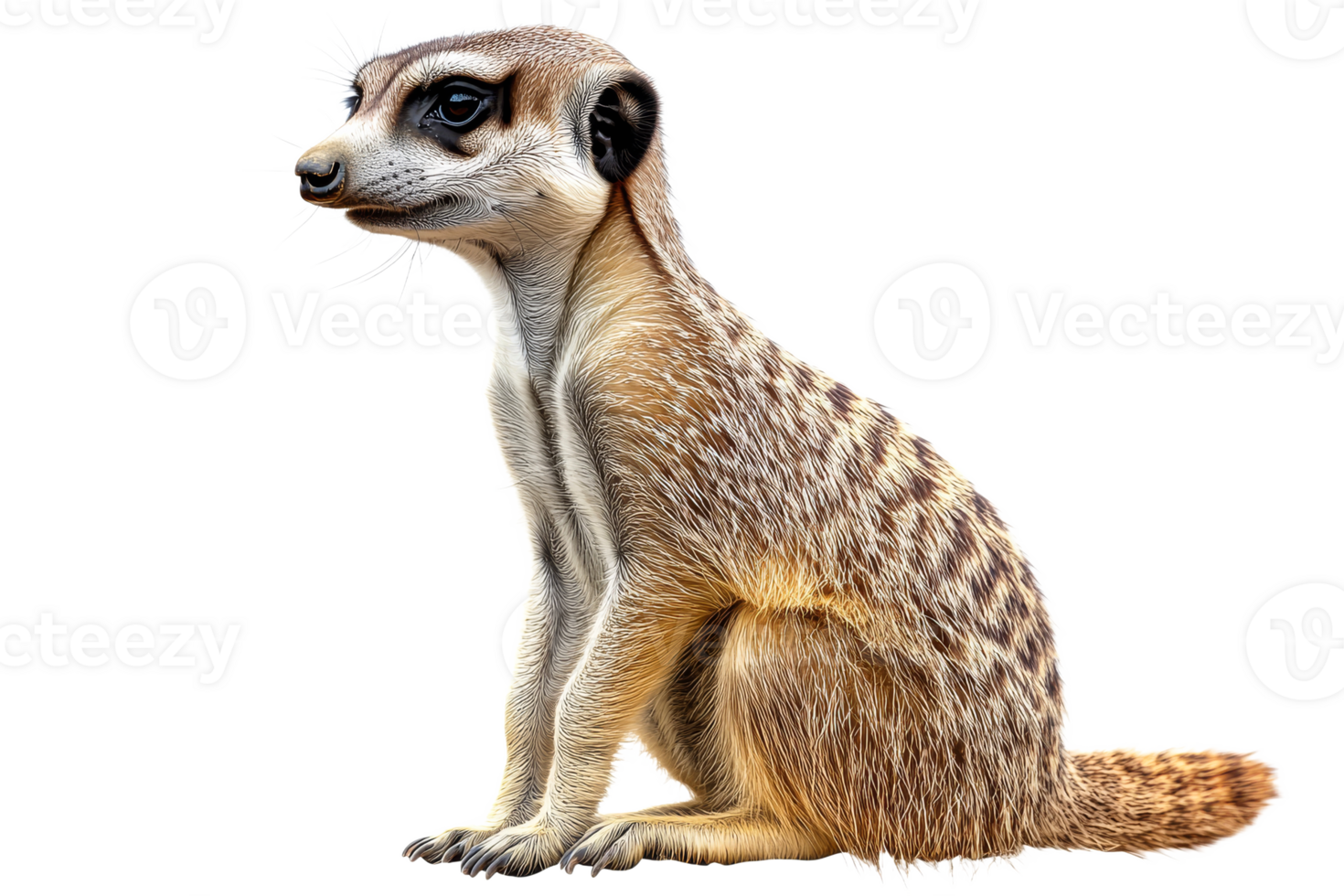 Meerkat sitting upright with a neutral look png