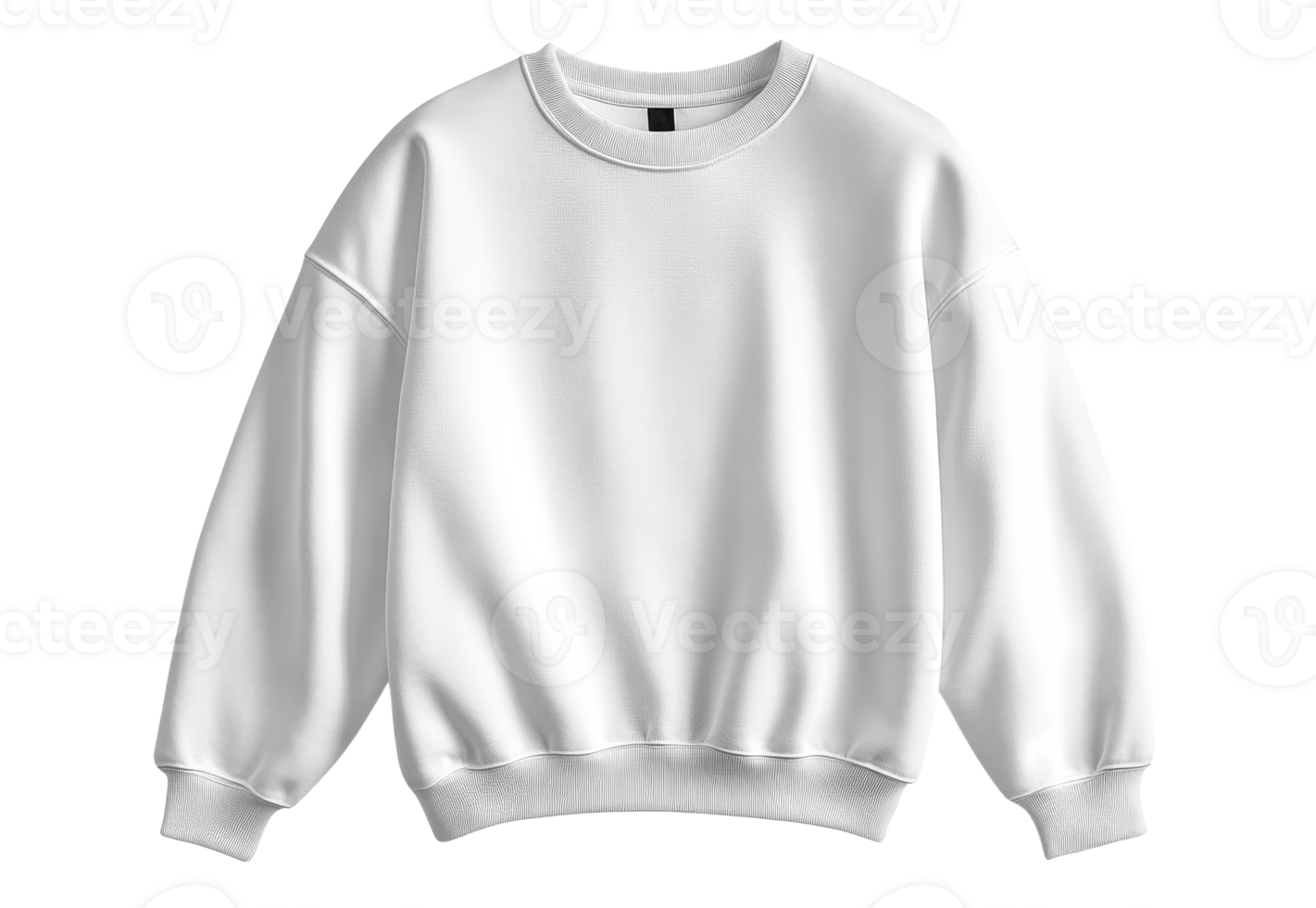 Casual white sweatshirt displayed on transparent background png
