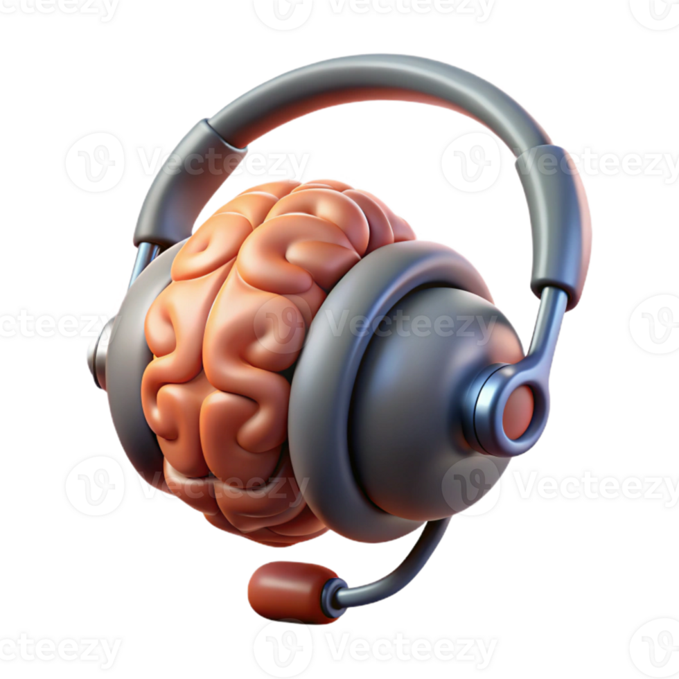 dramatic contemporary Neuro Headset with Earpiece Side View Isolated Element authentic png
