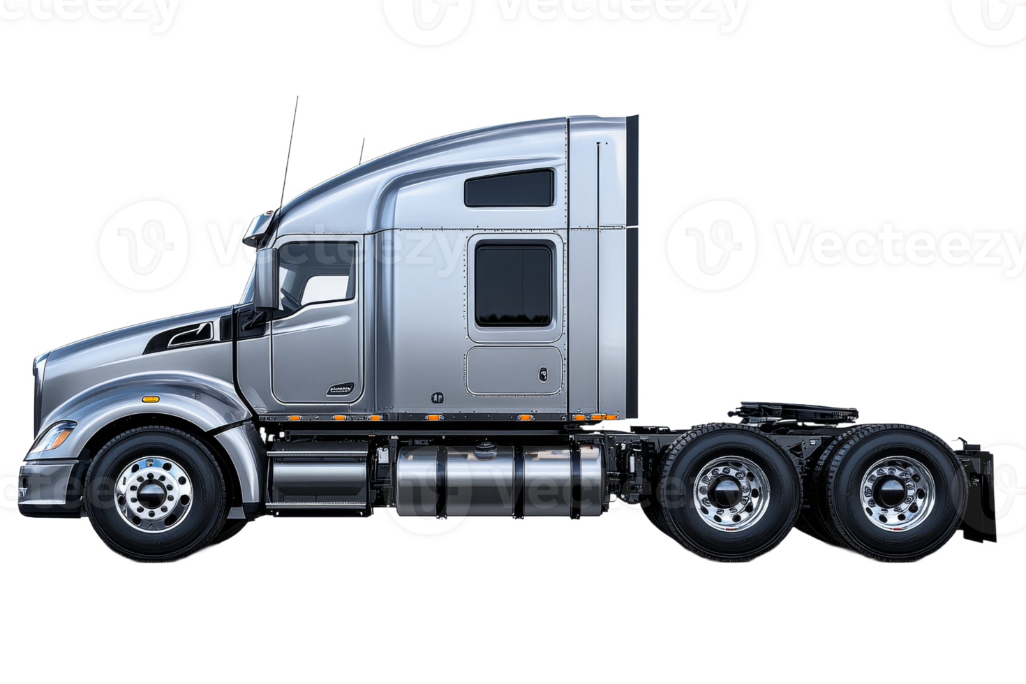 Sleek modern semi truck on transparent bg png
