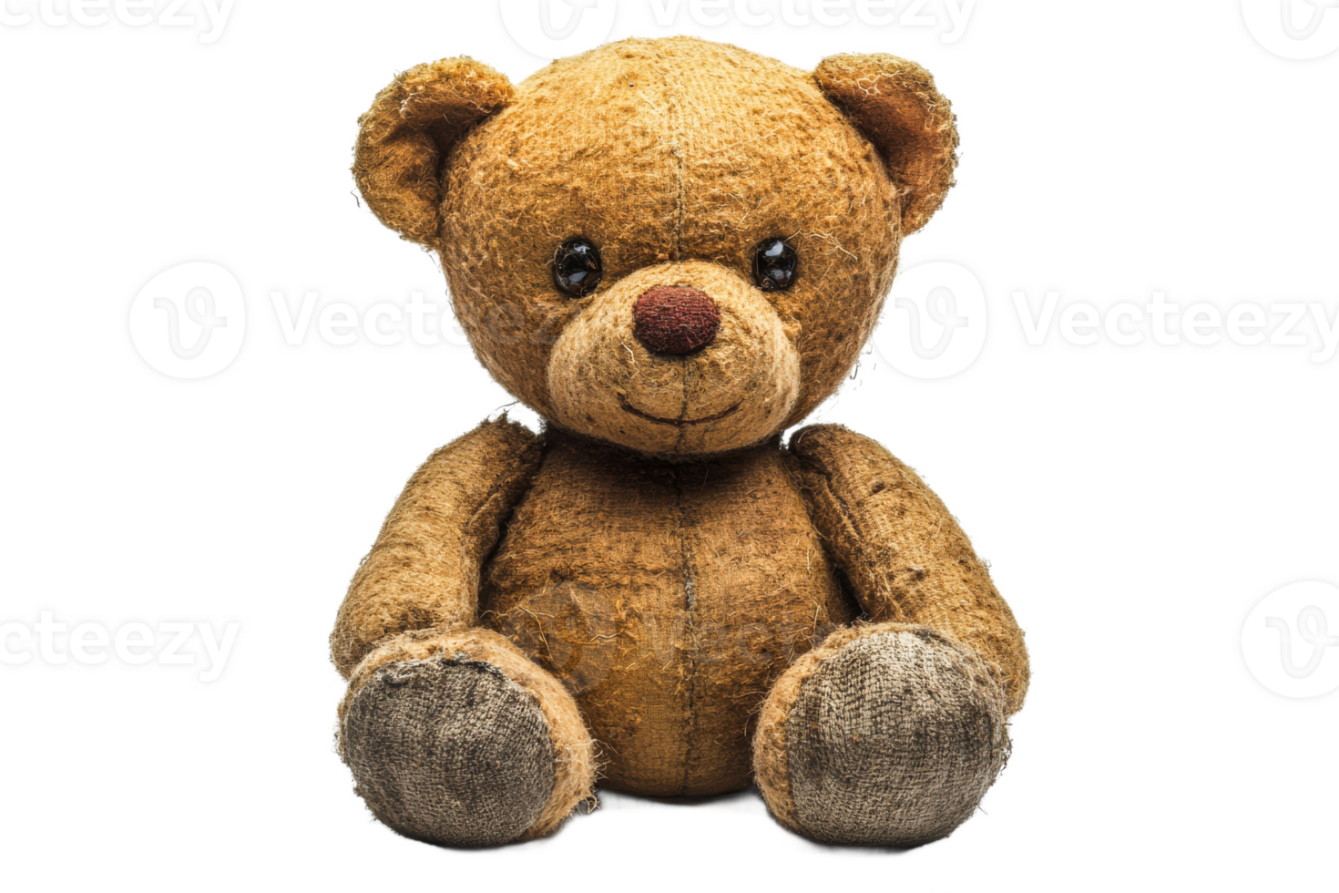 Vintage teddy bear sitting on a transparent background png