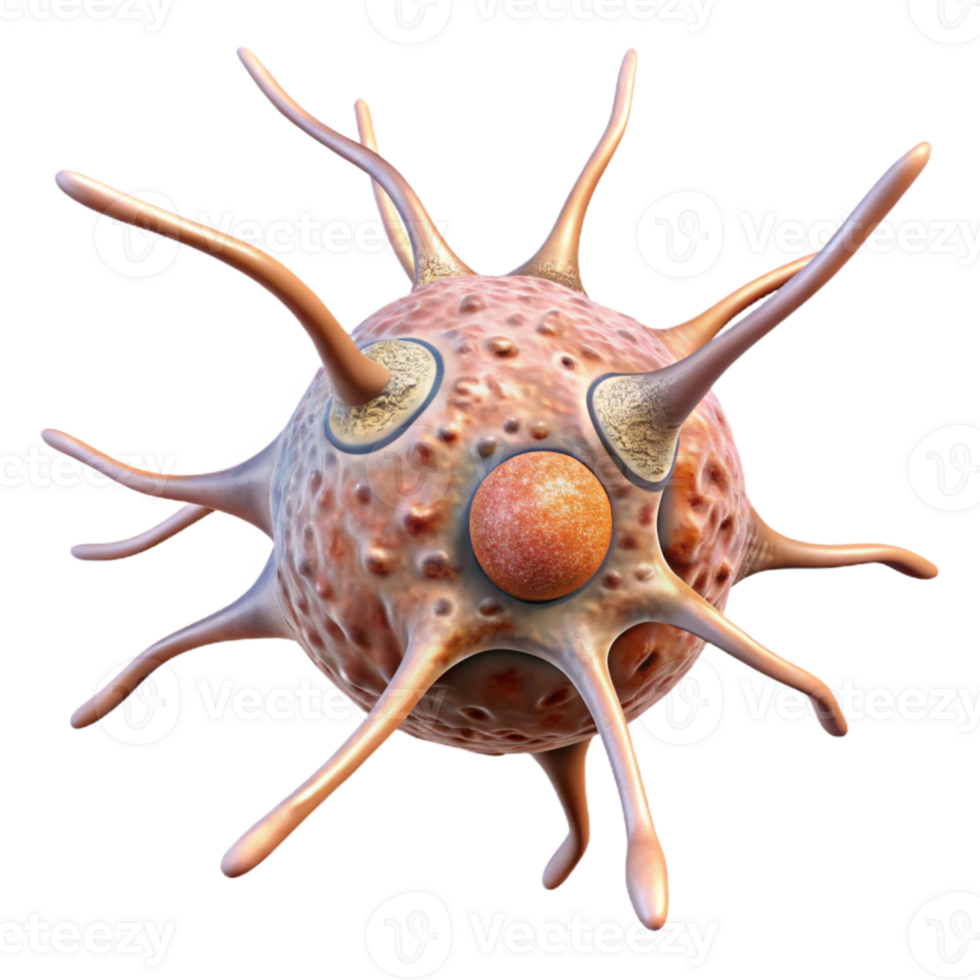 elegant rustic Neuron Cell Structure Detailed Illustration Transparent Background png